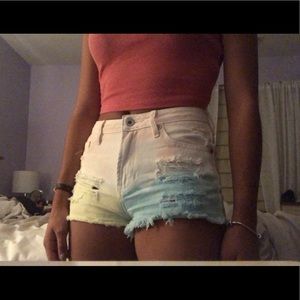 Tie dye jean shorts!